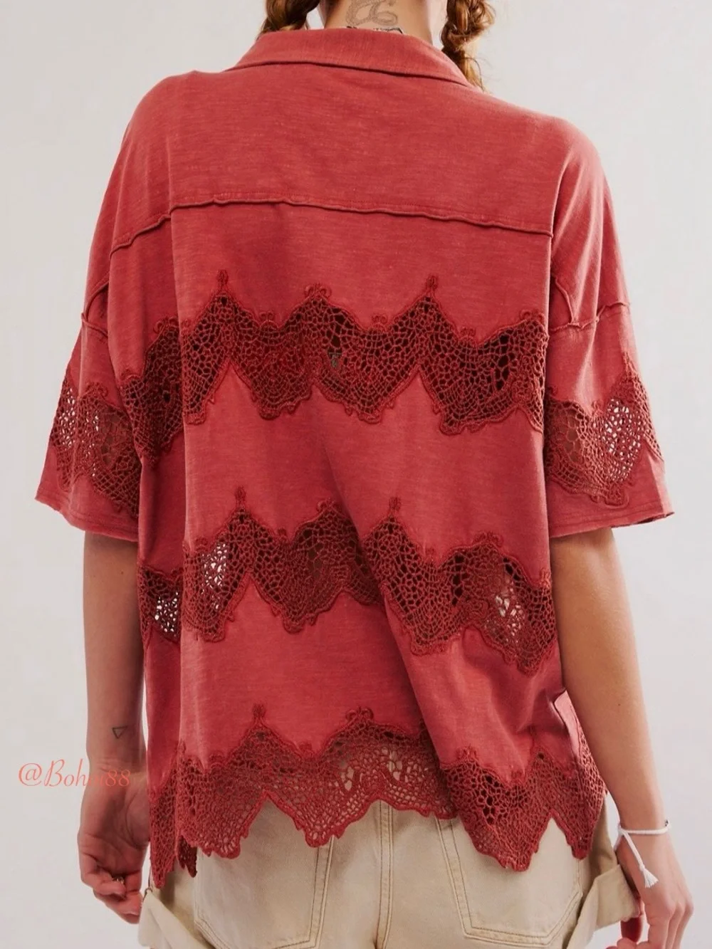 NWT Free People We The Free Luca Tee Button Down Top